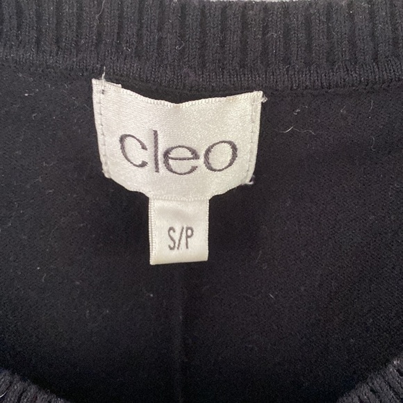 CLEO black tie-waist belted sweater vest tank top sleeveless office work layers - Picture 2 of 4